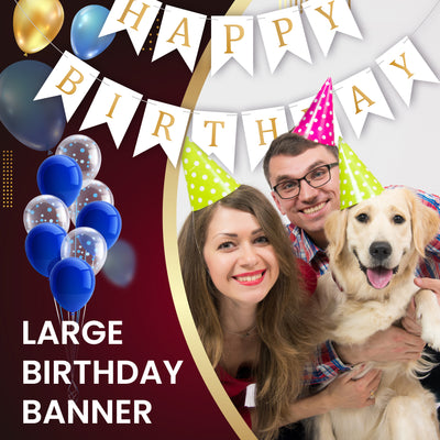 Happy Birthday Banner Backdrop White - FLANCCI