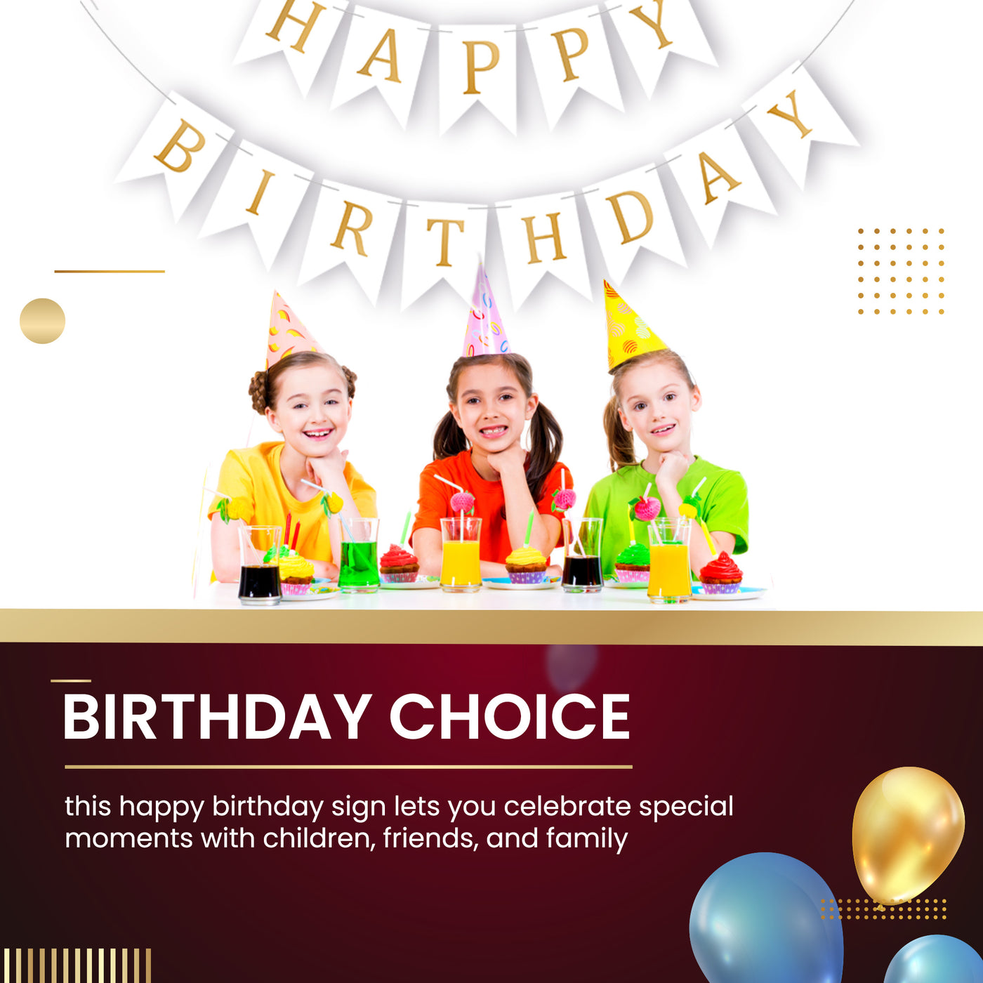 Happy Birthday Banner Backdrop White - FLANCCI