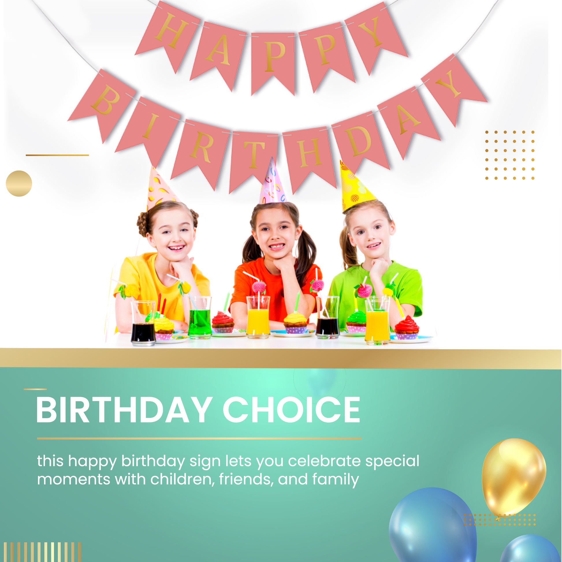 Happy Birthday Banner Backdrop Pink - FLANCCI