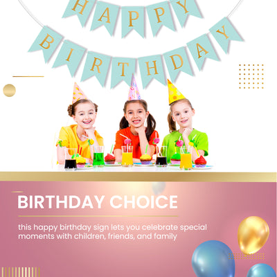 Happy Birthday Banner Backdrop Blue - FLANCCI