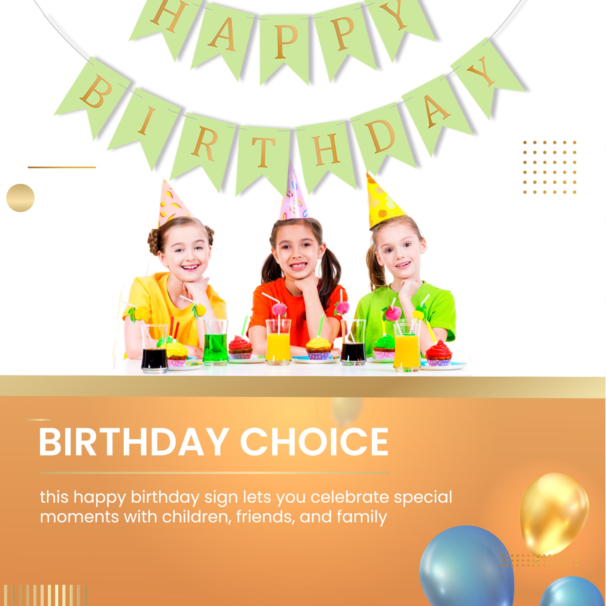Happy Birthday Banner Backdrop Green - FLANCCI