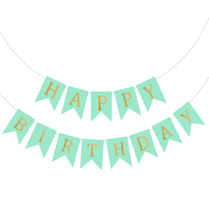 Happy Birthday Banner Backdrop Turquoise - FLANCCI