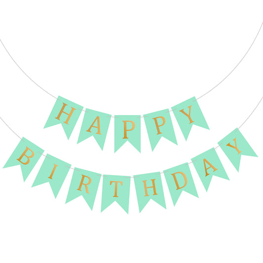 Happy Birthday Banner Backdrop Turquoise - FLANCCI