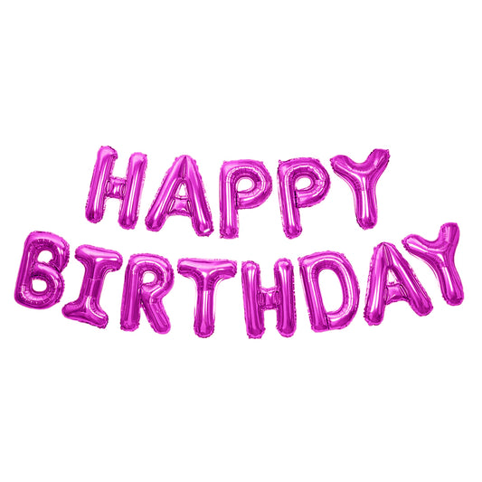 Happy Birthday Banner 3D Baloon (3D Pink) - FLANCCI