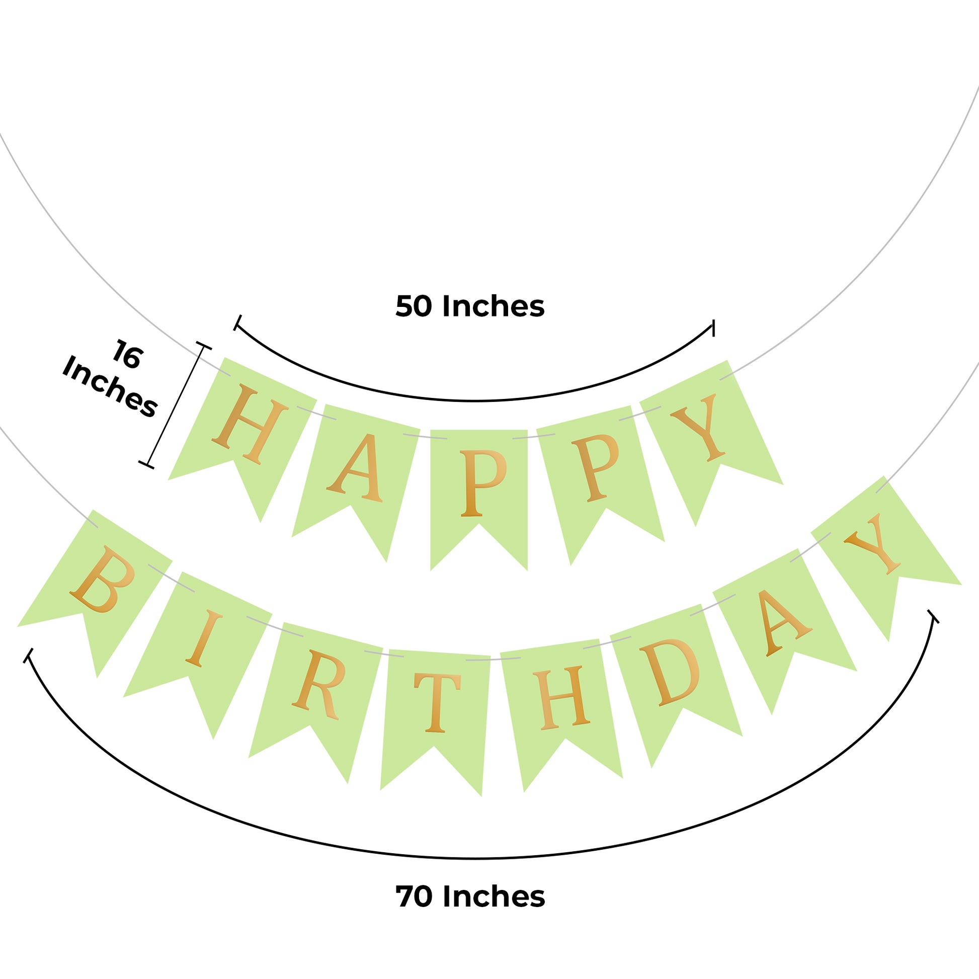 Happy Birthday Banner Backdrop Green - FLANCCI