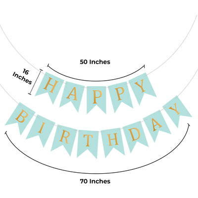 Happy Birthday Banner Backdrop Blue - FLANCCI