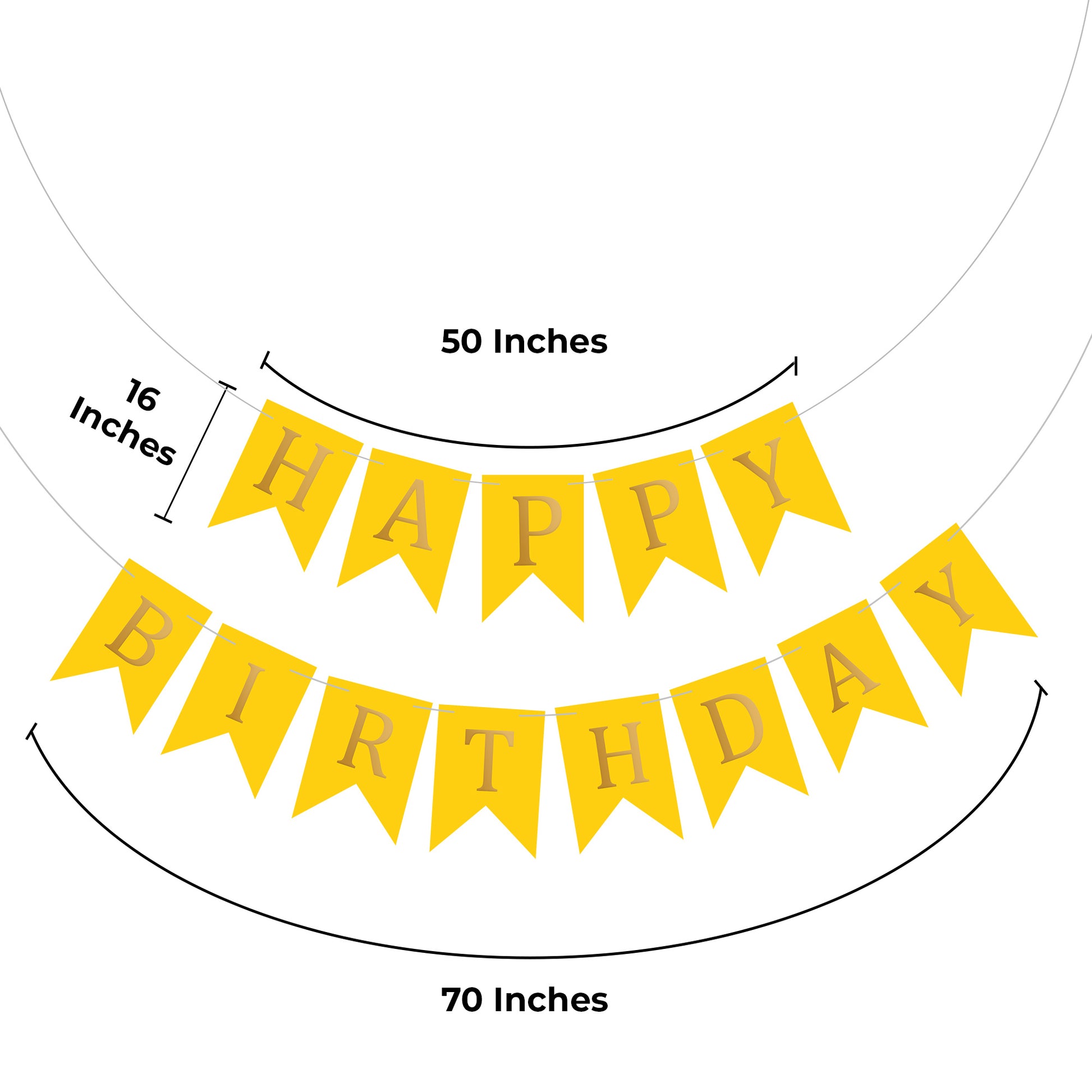Happy Birthday Banner Backdrop Yellow - FLANCCI
