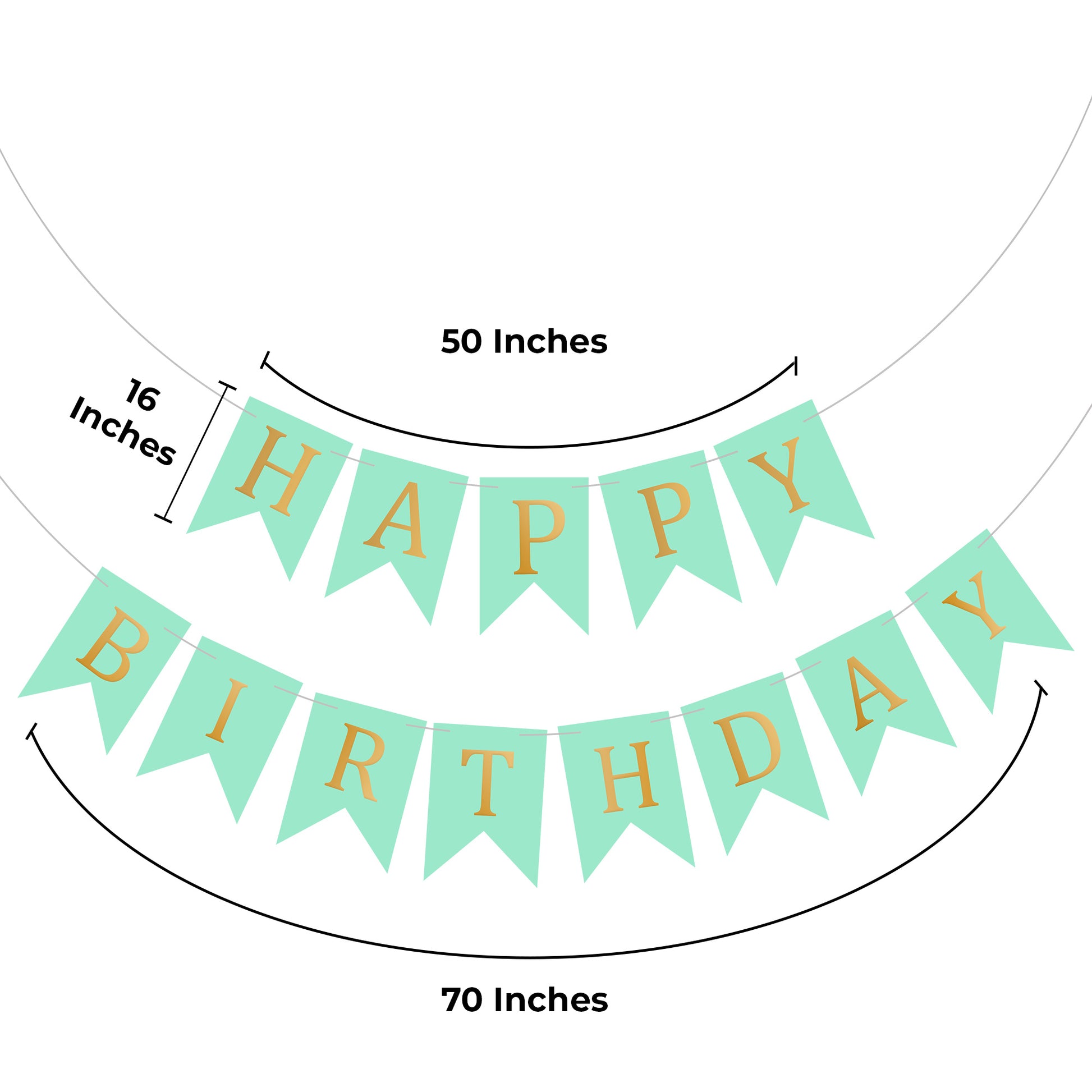 Happy Birthday Banner Backdrop Turquoise - FLANCCI