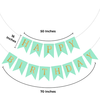 Happy Birthday Banner Backdrop Turquoise - FLANCCI